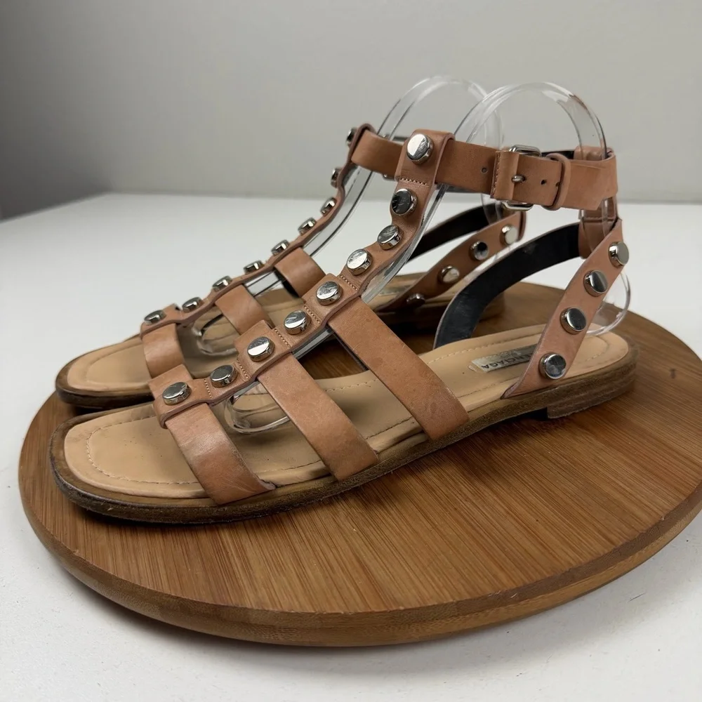 Balenciaga Tan Studded Gladiator Sandals - Picture 3 of 11